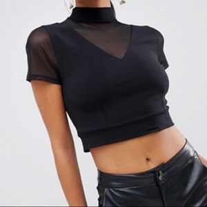 ASOS DESIGN crop top in mesh